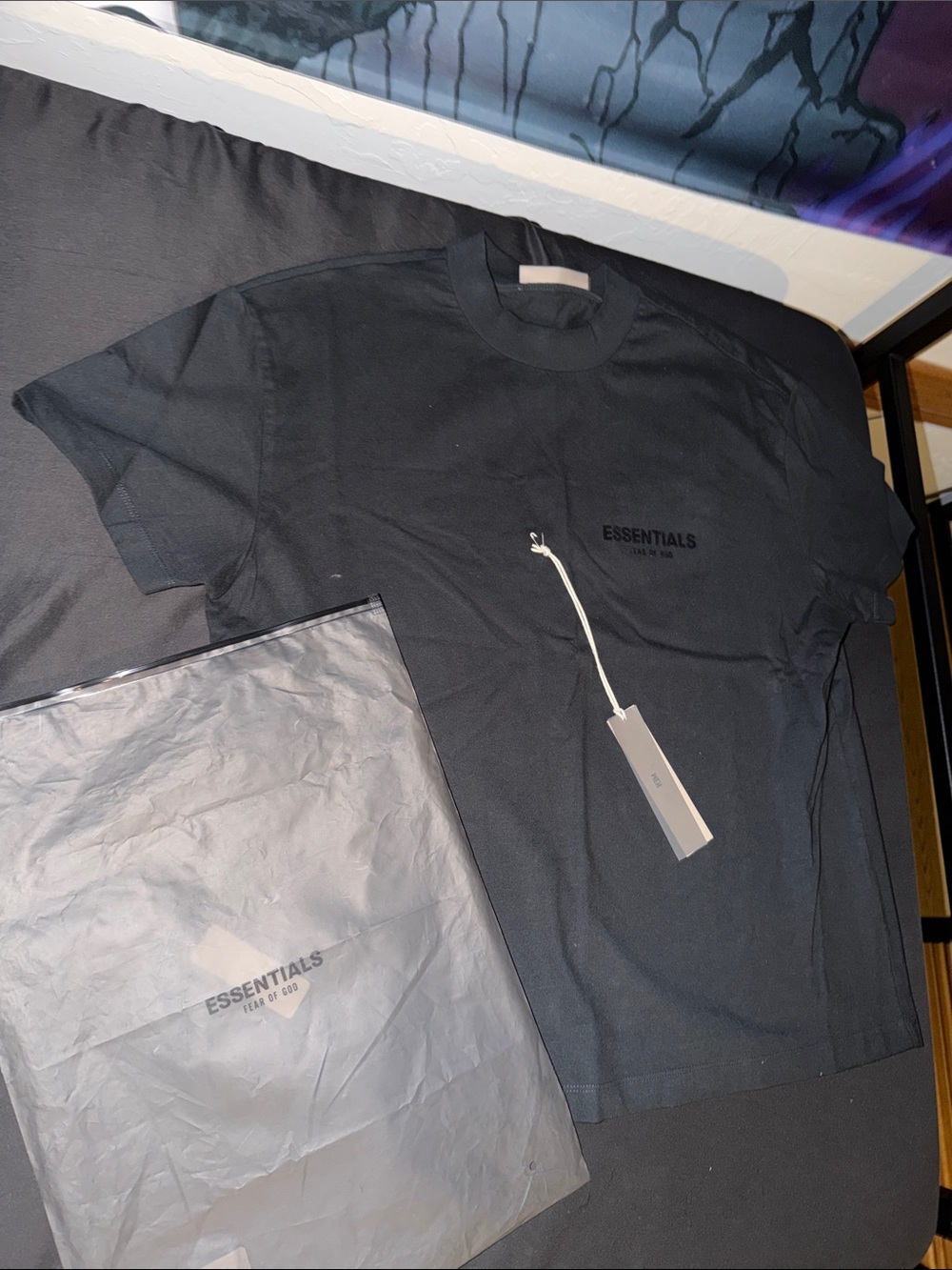 Essentials Black Short Sleeve Logo Tee